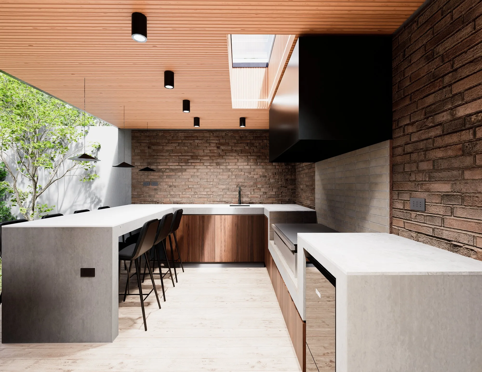 Render arquitectónico Casa Corcólenes · Moreno·Sosa